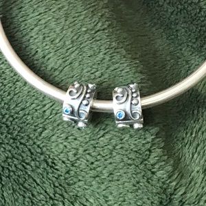 Pandora Retired Blue CZ Tendril Clips 💙